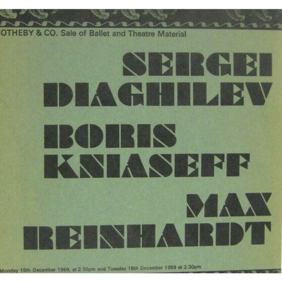 Decor Costume Design Diaghilev Ksiaseff Sothebys Catalog 1 & 2 Dance Ballet 1969 - Picture 2 of 8